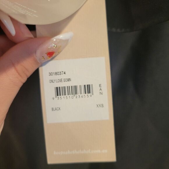 Keepsake Black Maxi Only Love Gown Off Shoulder Dress Size XXS - Picture 4 of 10